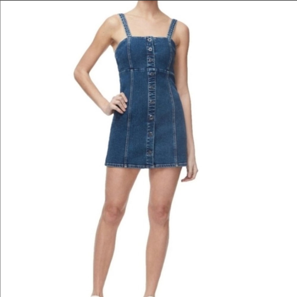 Good American Snap Button Up Jean Dress